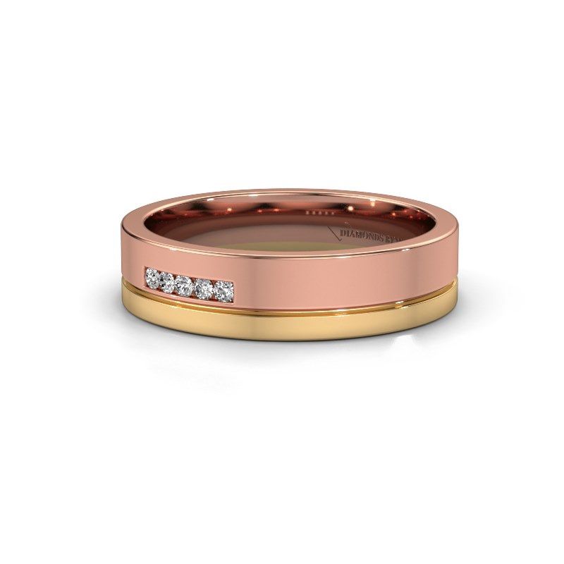 Image of Wedding ring WH0307L15AP<br/>585 rose gold ±5x1.7 mm<br/>Zirconia