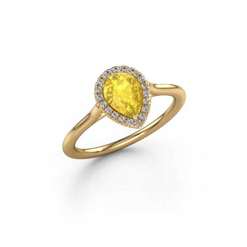 Engagement ring Seline per 1 585 gold yellow sapphire 7x5 mm