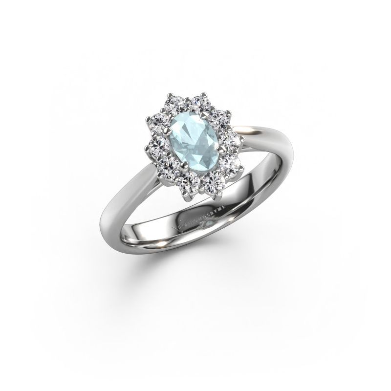 Engagement ring Leesa 1 express 585 white gold aquamarine 6x4 mm
