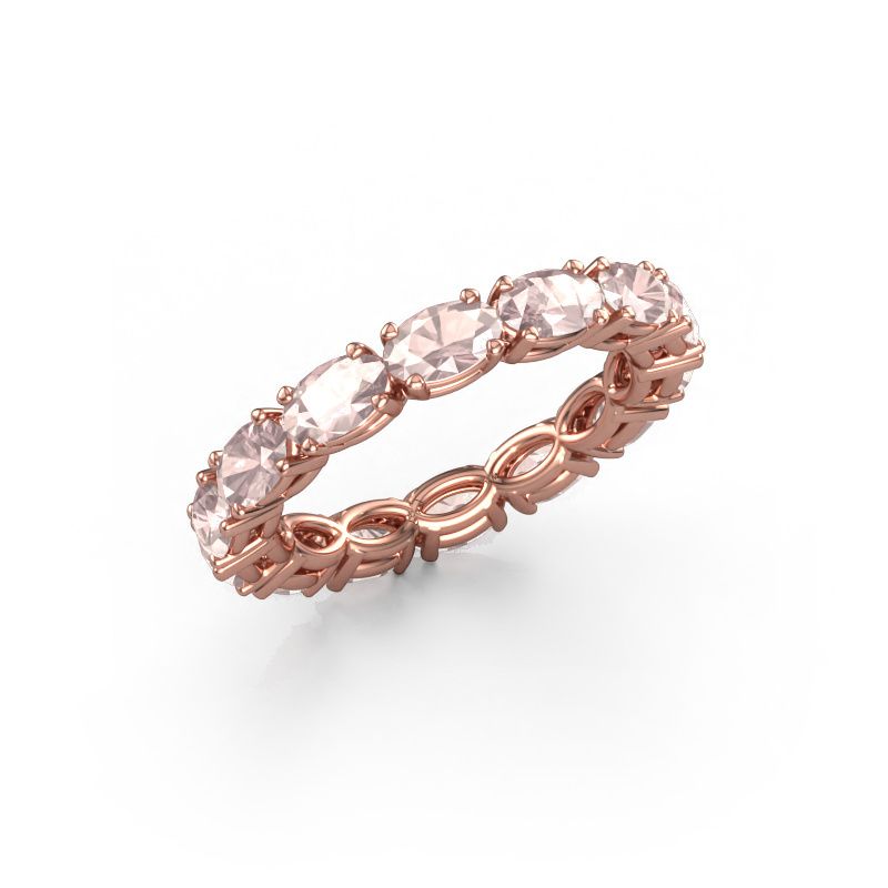 Bague Vivienne OVL 5x3 585 or rose champagne morganite 5x3 mm