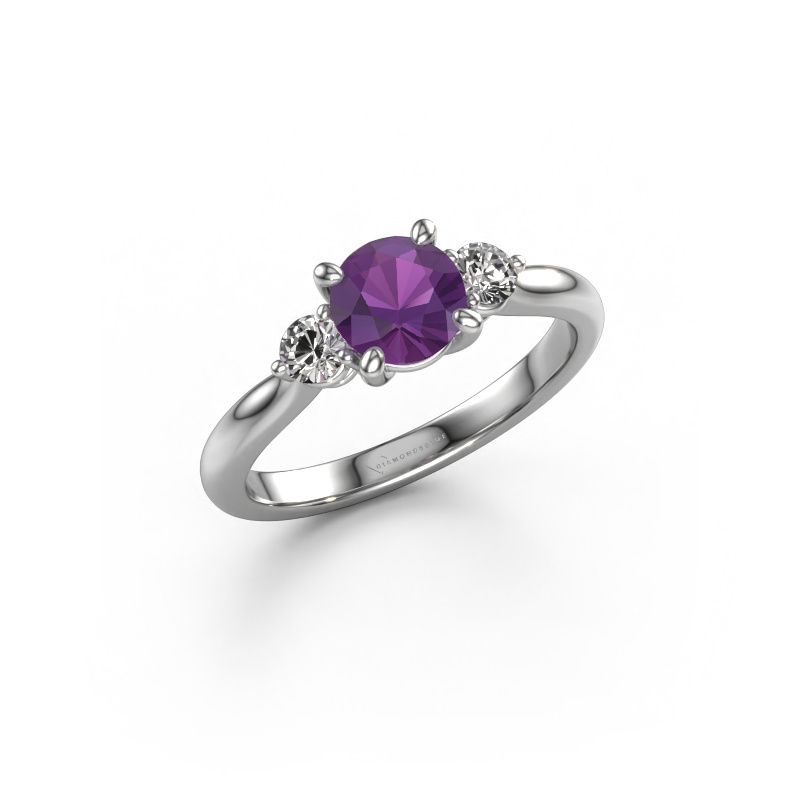 Verlobungsring Lieselot RND 950 Platin Amethyst 6.5 mm