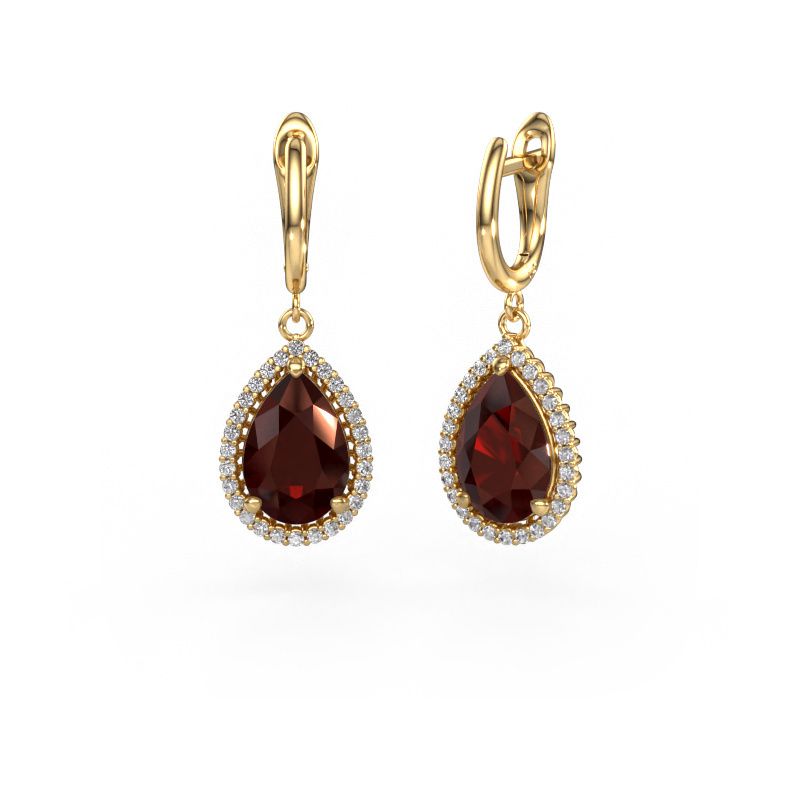 Ohrhänger Tilly per 3 585 Gold Granat 12x8 mm