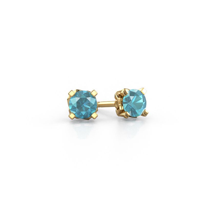 Ohrringe Ize 585 Gold Blau Topas 5 mm