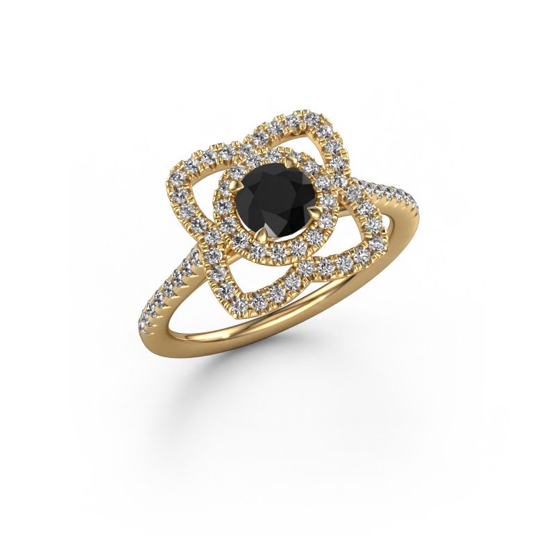 Verlobungsring Cleopatra 585 Gold Schwarz Diamant 1.042 crt