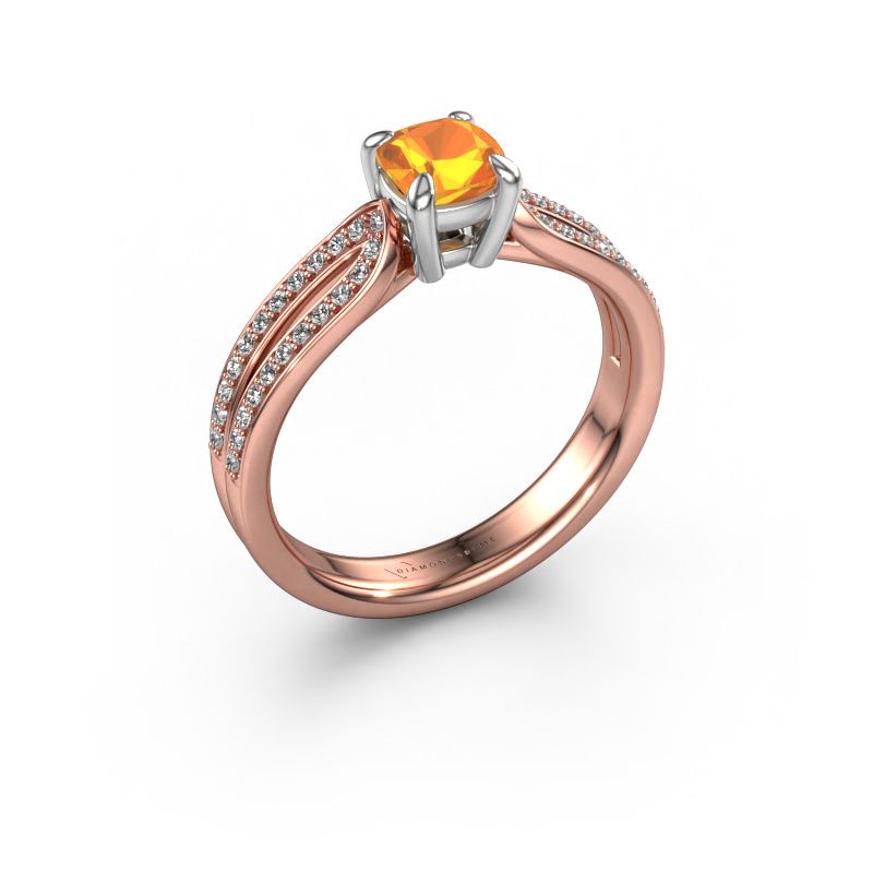 Engagement ring Antonia cus 2 585 rose gold citrin 5 mm