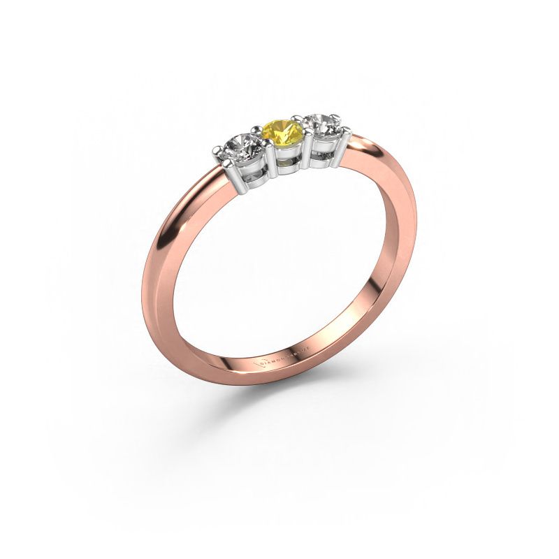 Ring Michelle 3 585 rose gold yellow sapphire 3.7 mm