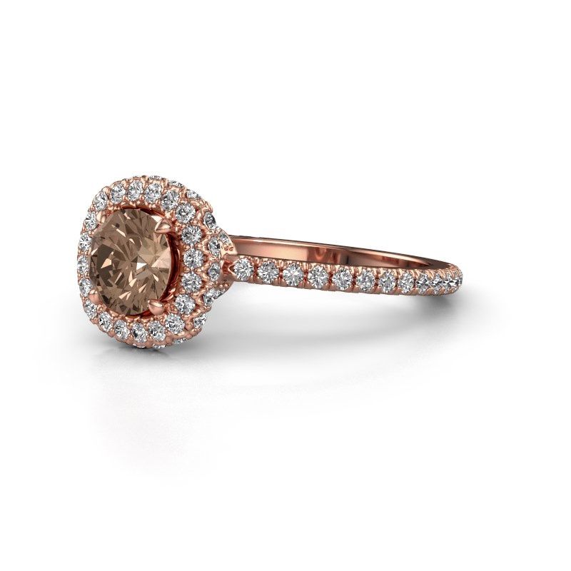 Image of Engagement ring Talitha RND 585 rose gold brown diamond 1.688 crt