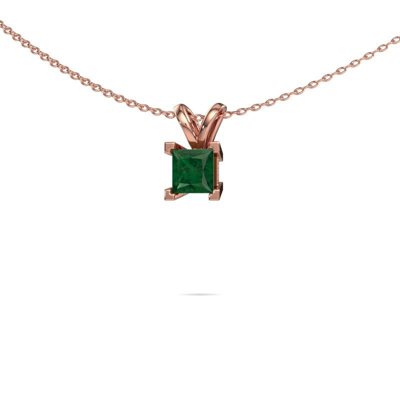 Pendentif Ariane 585 or rose emeraude 5 mm