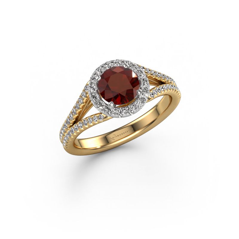 Engagement ring Verla rnd 2 585 gold garnet 6.5 mm