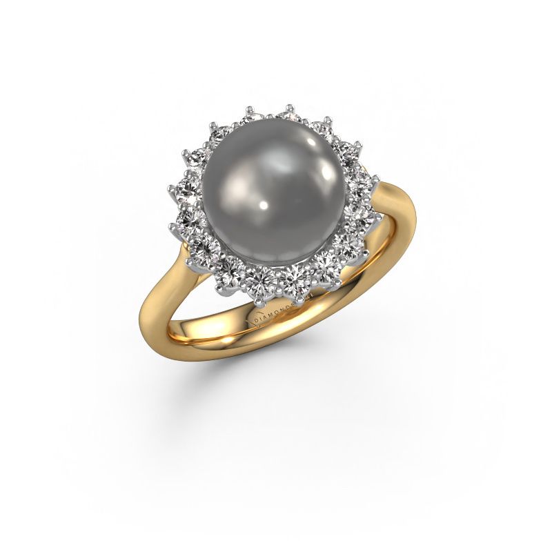 Ring Akiko 585 gold grey pearl 8 mm