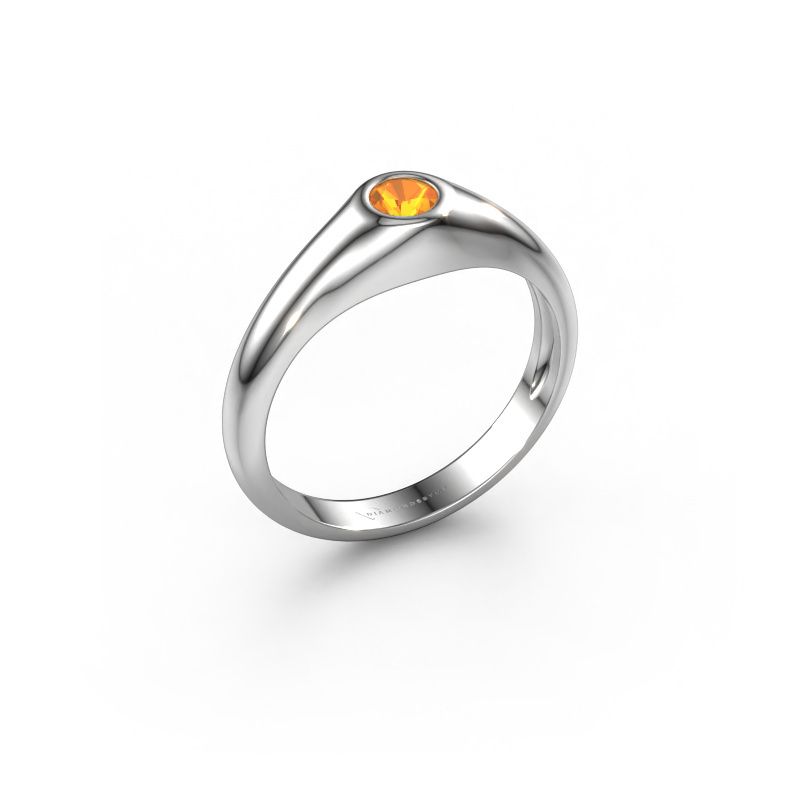 Pinky ring Thorben 585 white gold citrin 5 mm