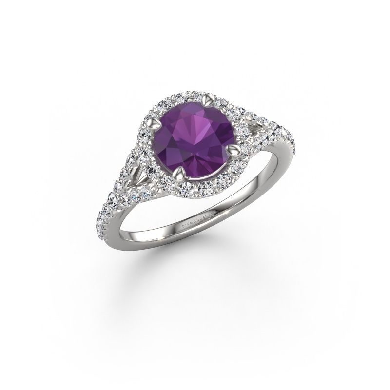 Engagement ring Kimber RND 950 platinum amethyst 7 mm