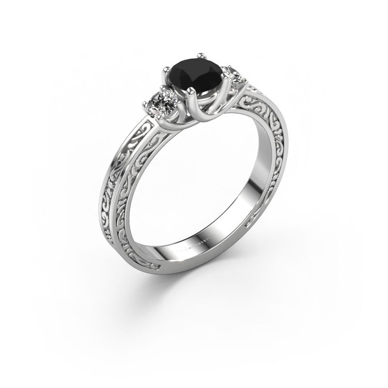 Verlobungsring Betty 1 585 Weißgold Schwarz Diamant 0.80 crt