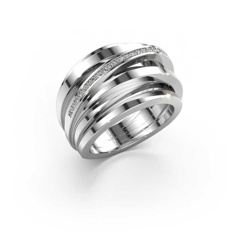 Ring Swinda 585 witgoud lab-grown diamant 0.125 crt