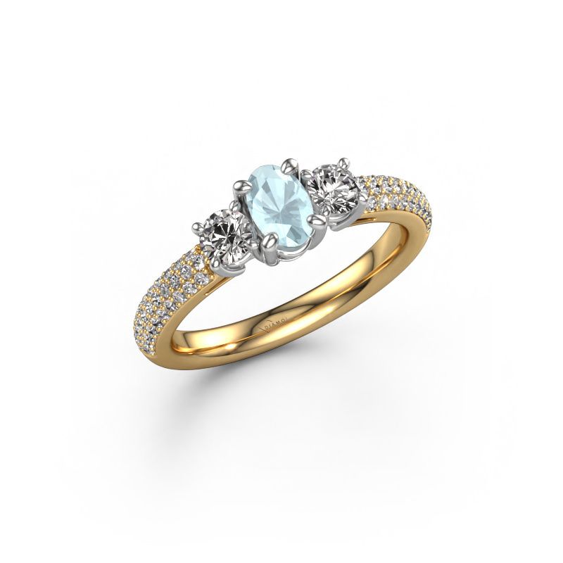 Verlobungsring Marielle OVL 585 Gold Aquamarin 6.5x4.5 mm