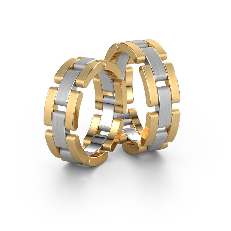 Wedding rings set WH2078LM17BPM ±0.28x0.08 in 14 Carat white gold
