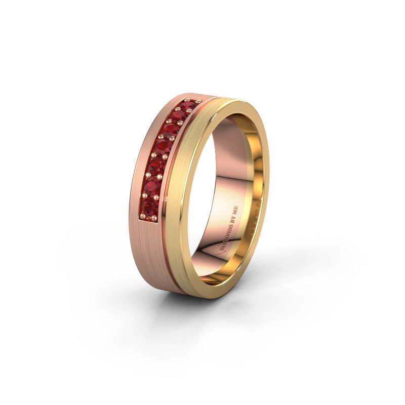 Image of Wedding ring WH0312L16AM<br/>585 rose gold ±6x1.7 mm<br/>Ruby