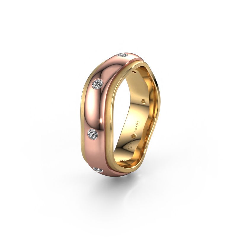 Trouwring WH2051L26DP 585 rosé goud zirkonia ±6x2.4 mm