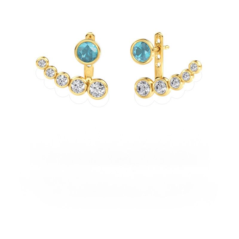 Earrings Wendy 585 gold blue topaz 5 mm