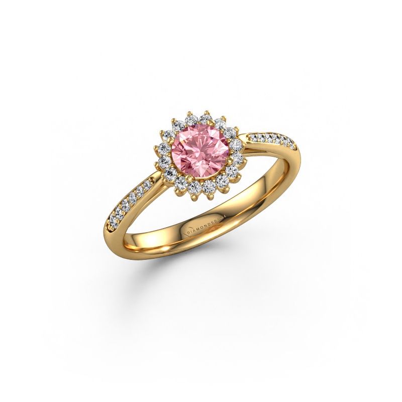 Engagement ring Tilly RND 2 express 585 gold pink lab grown diamond 5 mm