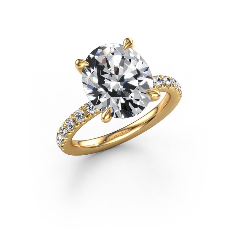 Engagement ring Crystal OVL 2 585 gold lab grown diamond 5.41 crt