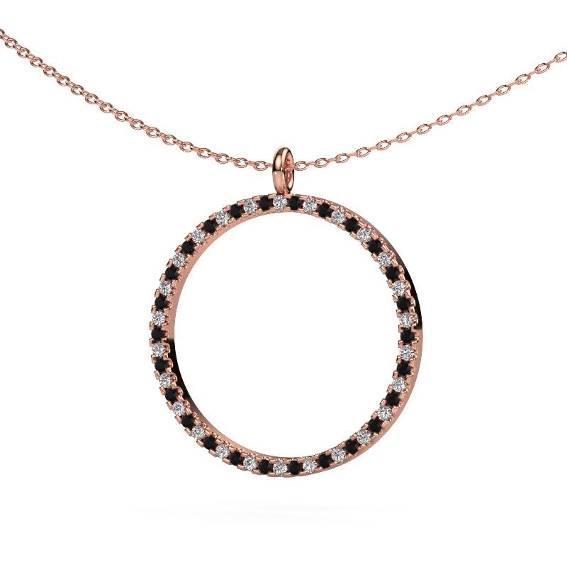 Pendant Towanda 585 rose gold black diamond 0.429 crt