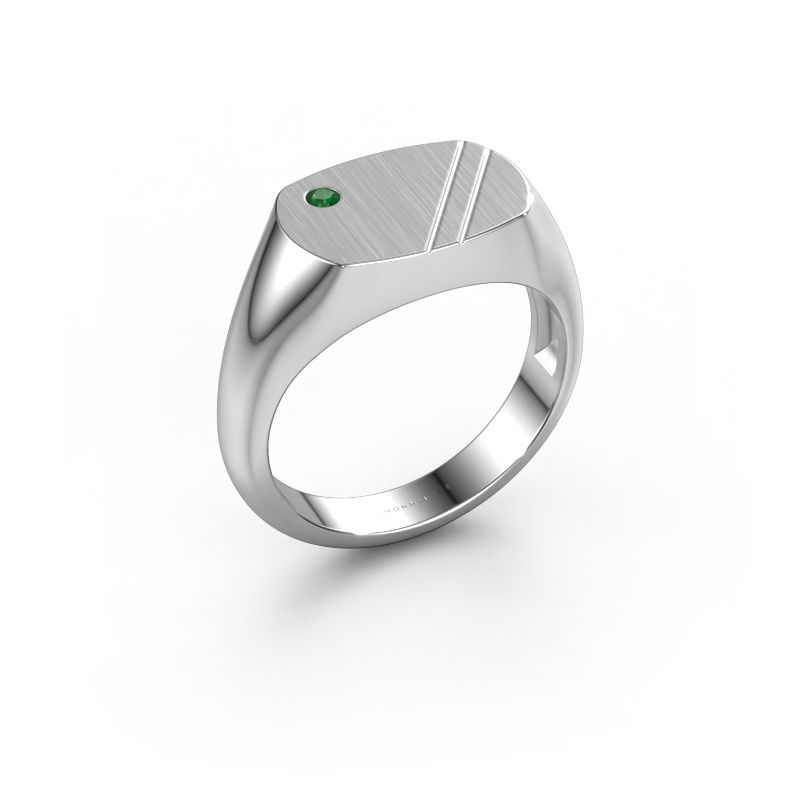 Men's ring Bram 2 585 white gold emerald 2 mm