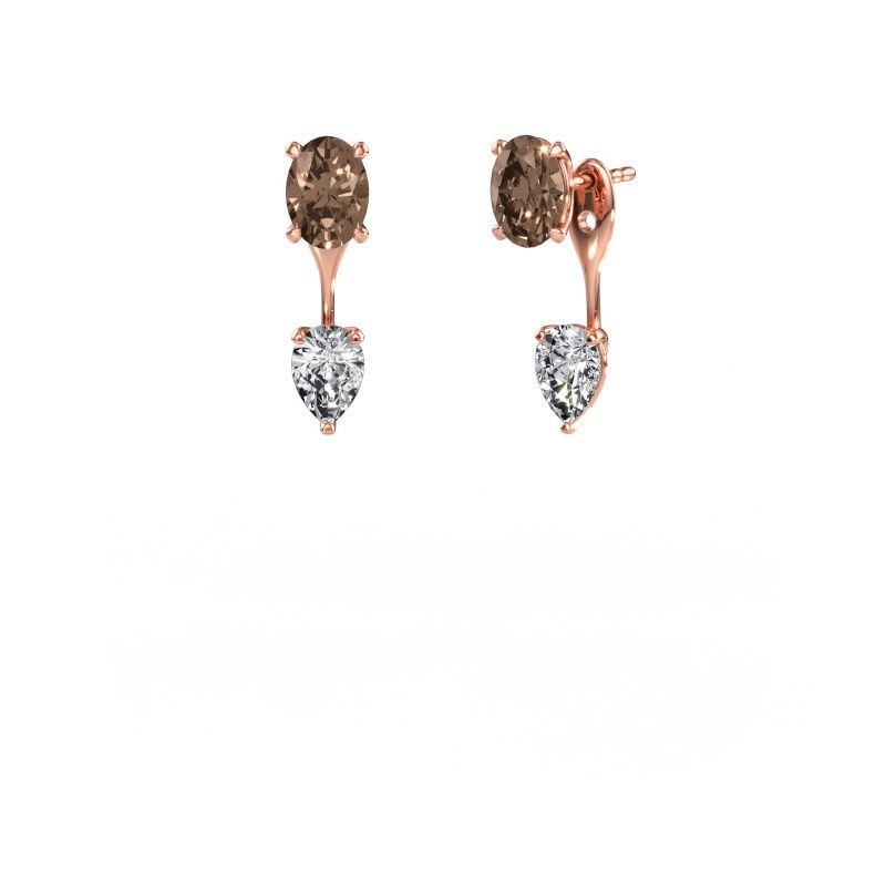 Drop earrings Kate OVL-PER 585 rose gold brown diamond 2.70 crt