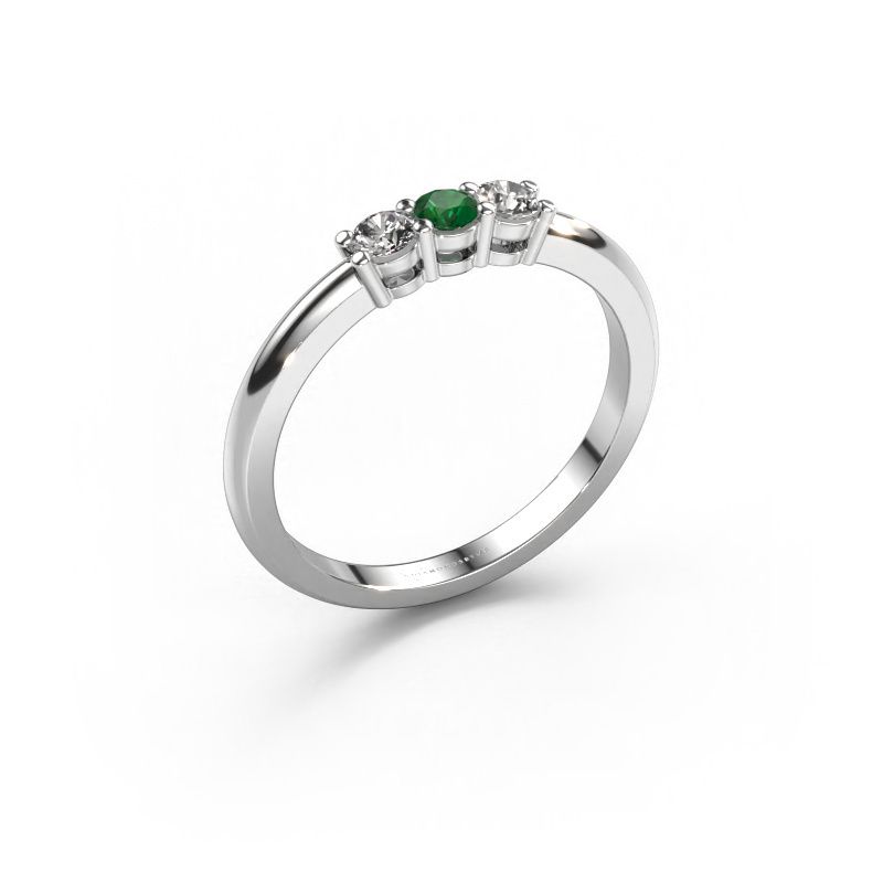 Bague Michelle 3 950 platine emeraude 3.7 mm
