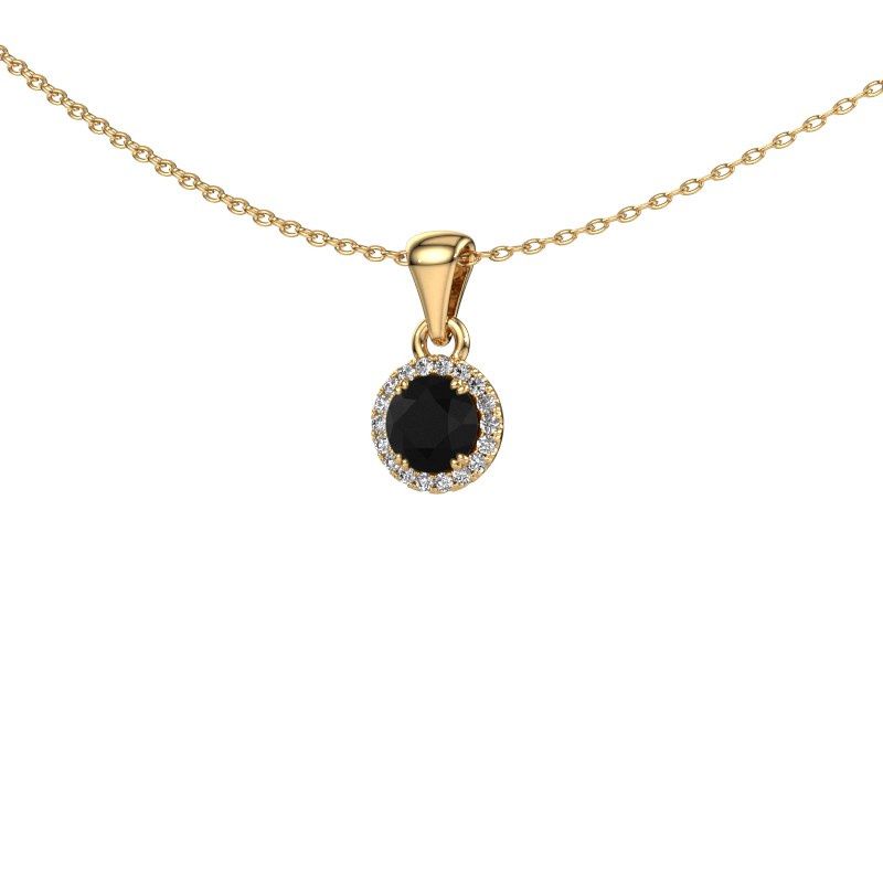 Pendant Seline rnd 585 gold black diamond 0.560 crt