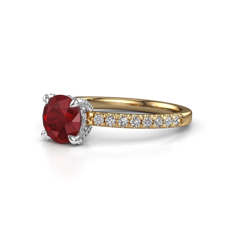 Image of Engagement ring saskia rnd 1<br/>585 gold<br/>Ruby 6.5 mm