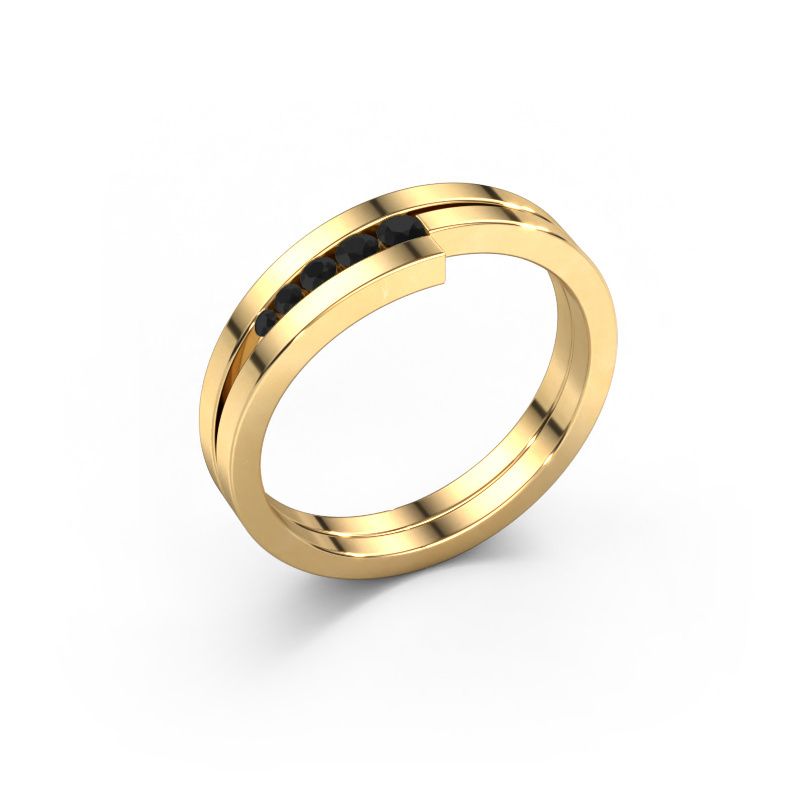 Bague Cato 585 or jaune diamant noir 0.15 crt