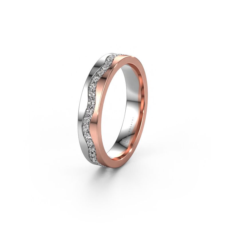Trouwring WH0803L14AP 585 witgoud zirkonia 1.3 mm ±4x1.7 mm