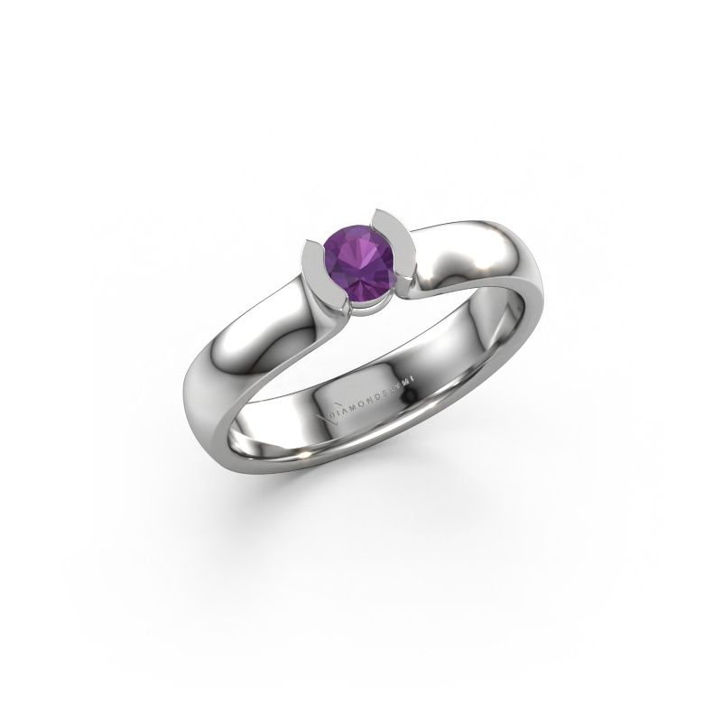 Ring Ophelia 950 platinum amethyst 4.2 mm