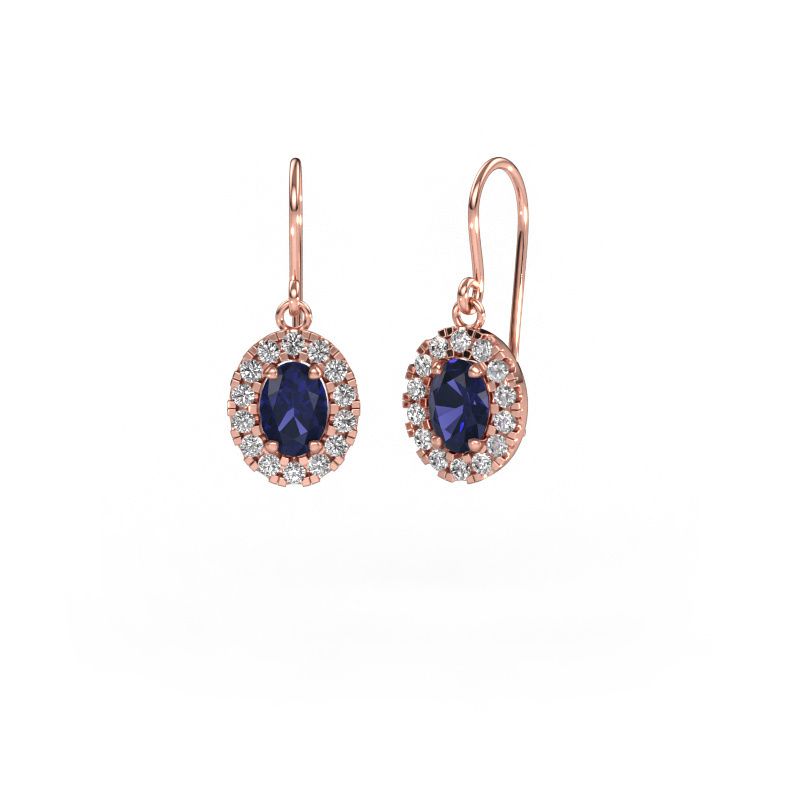 Drop earrings Jorinda 1 585 rose gold sapphire 7x5 mm