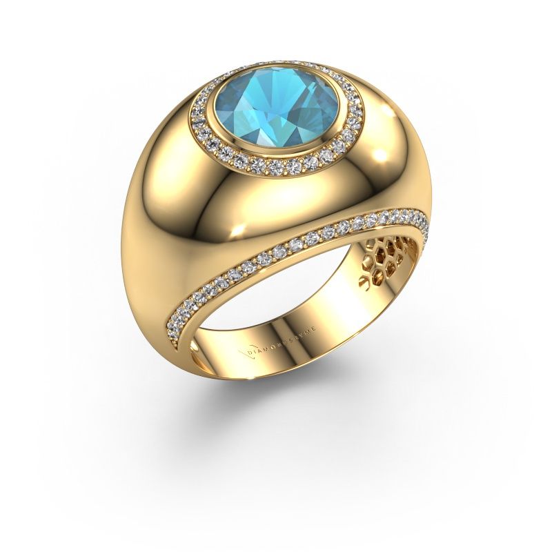 Ring Roxann 585 Gold Blau Topas 8 mm