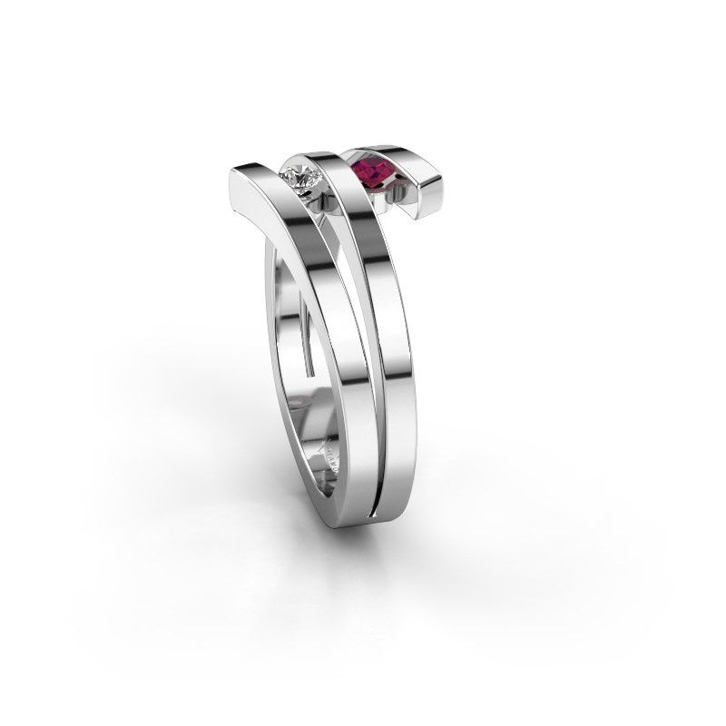 Image de Bague Synthia<br/>585 or blanc<br/>Rhodolite 2.5 mm