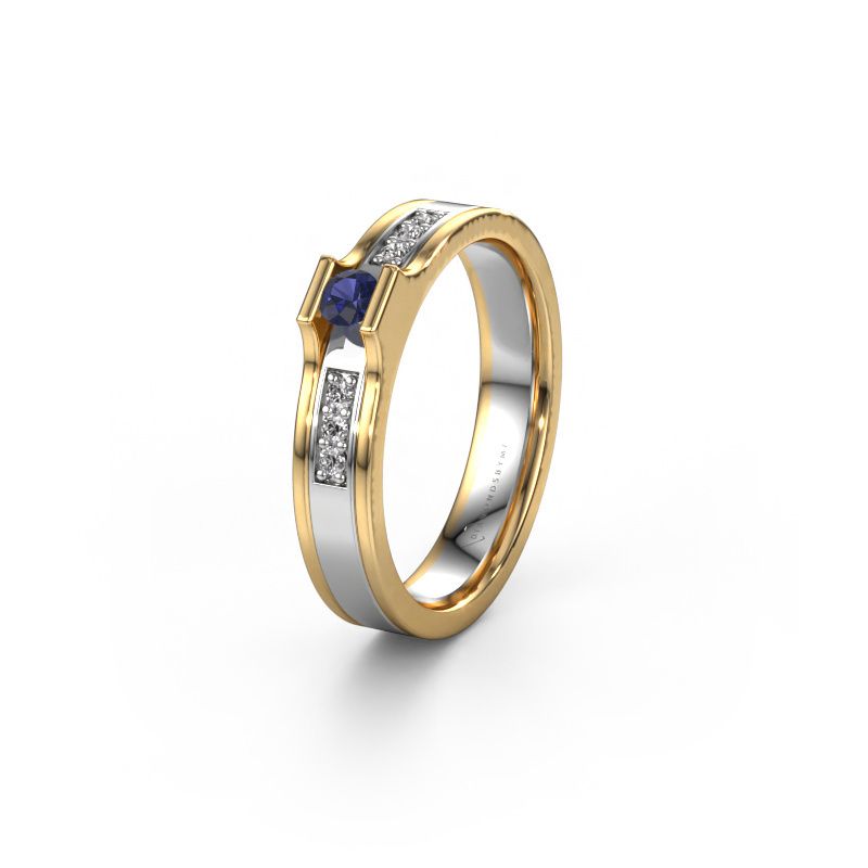Trouwring WH2110L14A 585 witgoud saffier ±4x1.7 mm