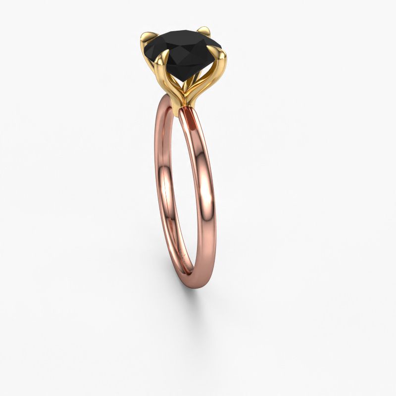 Image of Engagement Ring Crystal Rnd 1<br/>585 rose gold<br/>Black diamond 2.40 crt