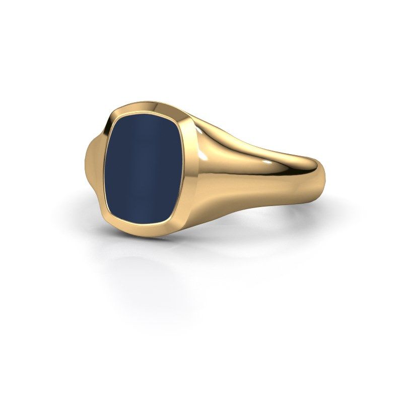 Afbeelding van Zegelring Zelda 1 585 goud donker blauw lagensteen 10x8 mm