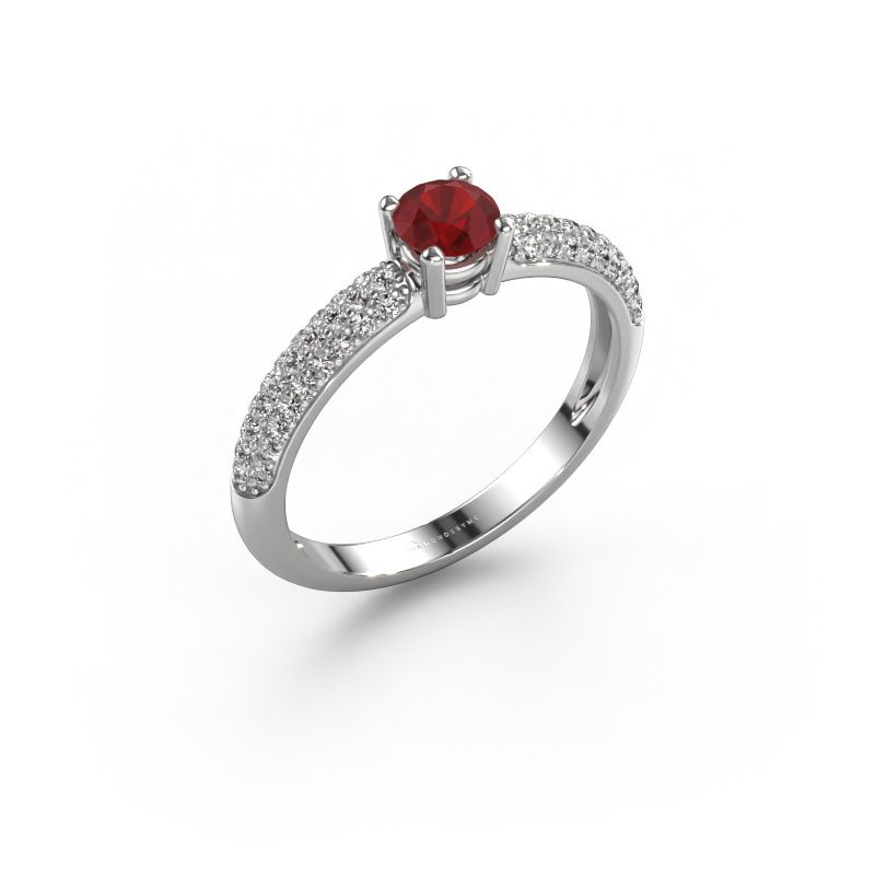 Engagement ring Marjan 950 platinum ruby 4.2 mm