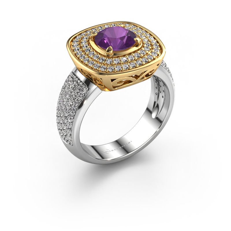 Ring Eliana 585 goud amethist 6 mm