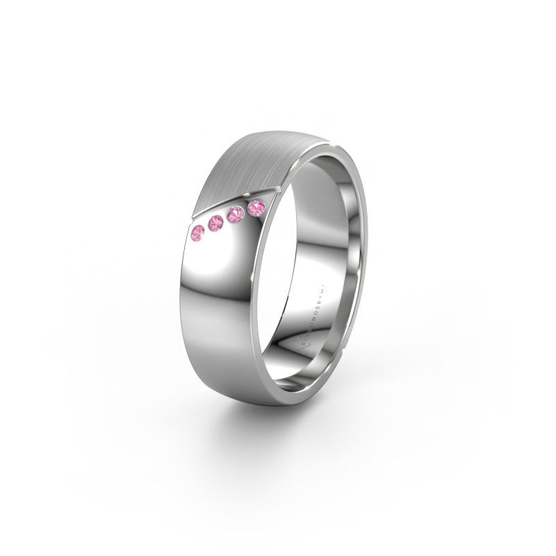 Wedding ring WH1201L26SAPM 950 platinum pink sapphire ±6 x 1.7 mm