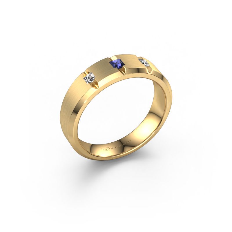 Mannen ring Justin 585 goud saffier 2.5 mm