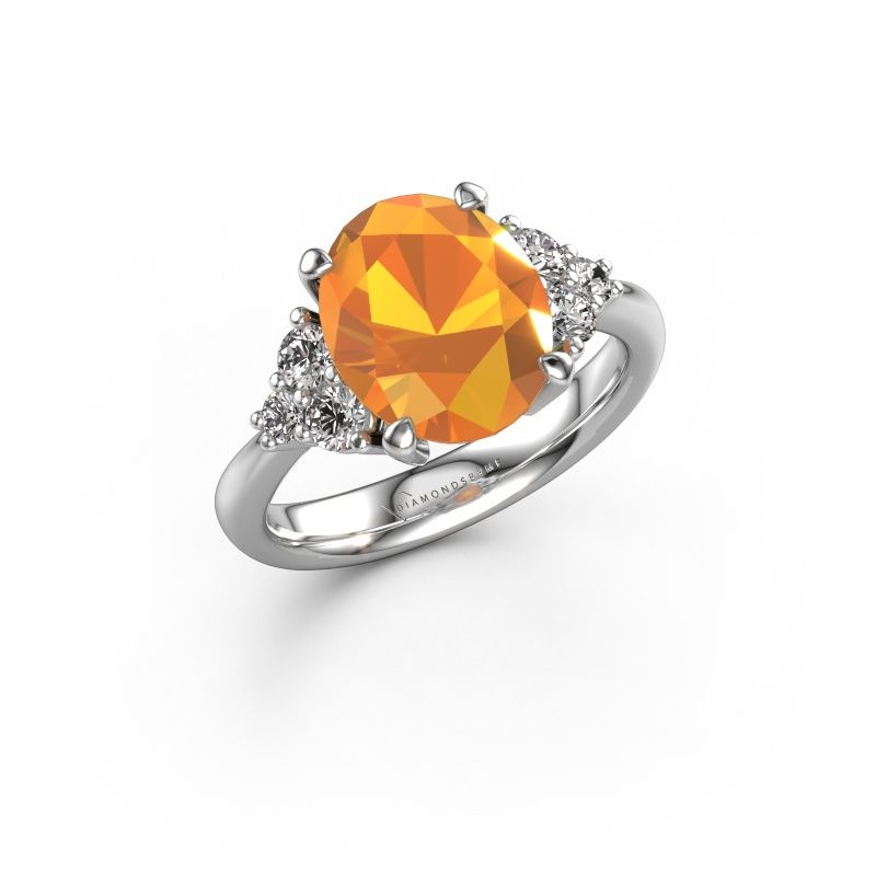 Engagement ring Aleida OVL 1 950 platinum citrin 9x7 mm