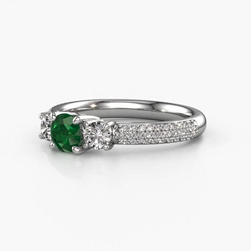 Image of Engagement Ring Marielle Rnd<br/>585 white gold<br/>Emerald 5 mm
