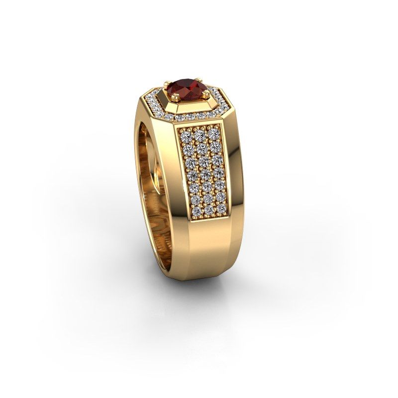 Image of Men's ring pavan<br/>375 gold<br/>Garnet 5 mm