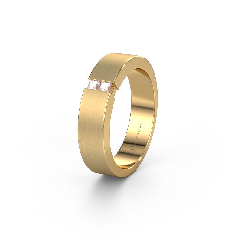 Wedding ring WH2136L15E 585 gold morganite champagne ±0.20x0.1in
