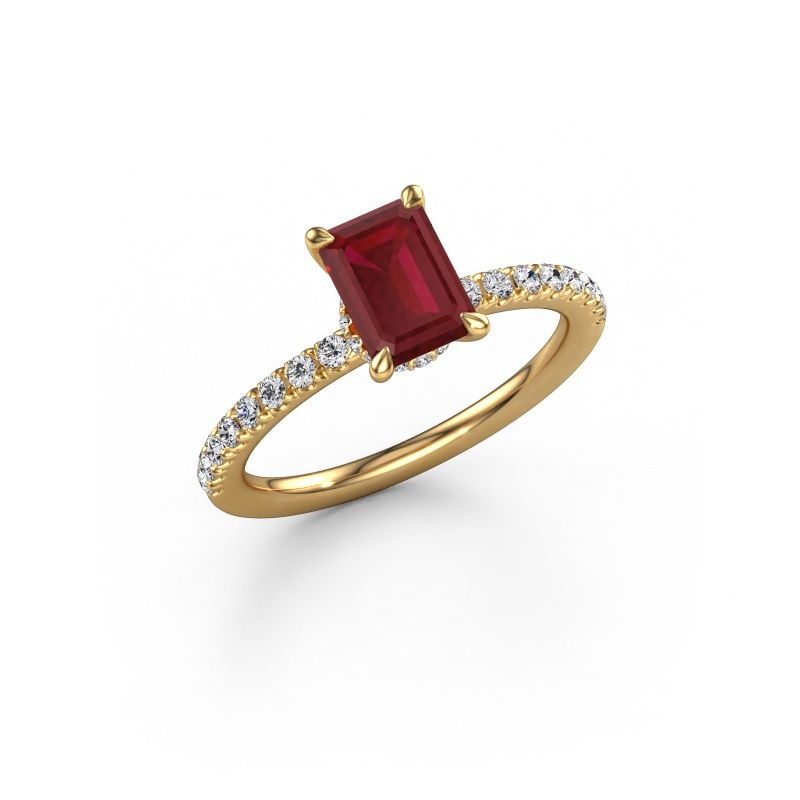 Verlobungsring Crystal EME 4 585 Gold Rubin 7x5 mm