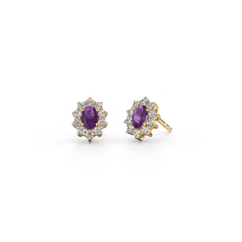 Ohrringe Leesa 585 Gold Amethyst 6x4 mm